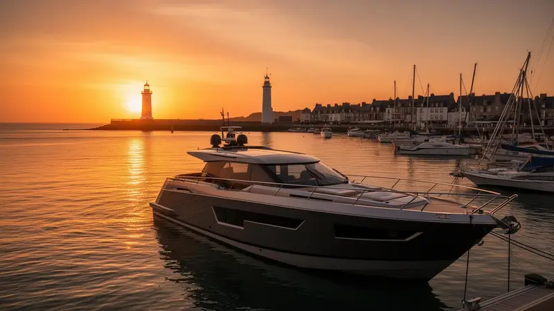 Marina de Barneville-Carteret au coucher du soleil