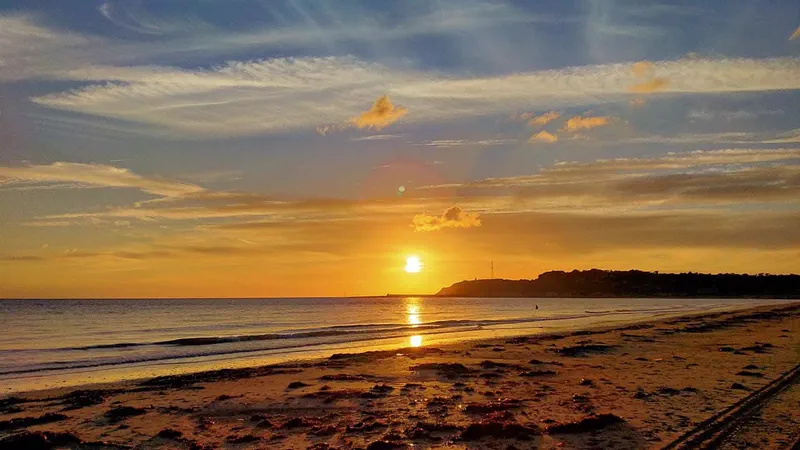 Coucher de soleil sur la plage de Barneville-Carteret